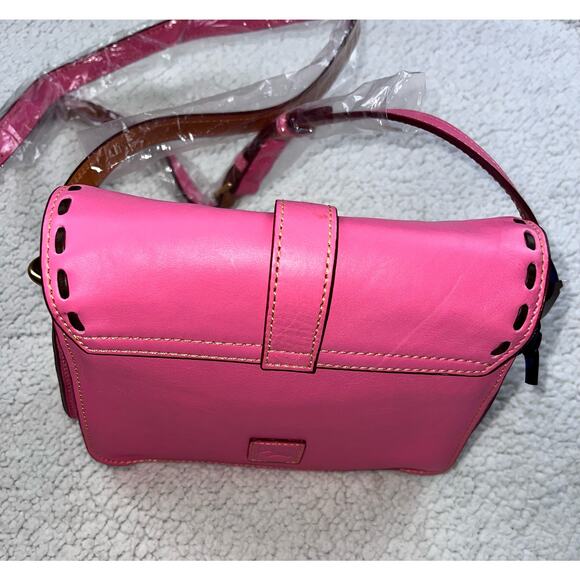 Dooney & Bourke Florentine Leather Binocular Bag baby pink crossbody purse - Picture 4 of 12